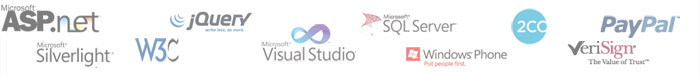 Asp.Net | AJAX | MsSql | Linq | Silverlight | MySql | Photoshop | Corel Draw | W3C | 2CheckOut | PayPal | VeriSign